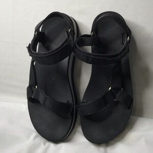 Teva Women’s Black and White Platform Sandals Size 9